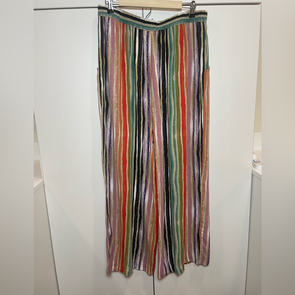 Peck & Peck Striped Wide-Leg Pants Size Large - Picture 6 of 8